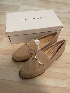 NEW! Alex Marie Gilmore Bit Buckle Loafers in Toasted Taupe/Tan, Size 9.5 Women